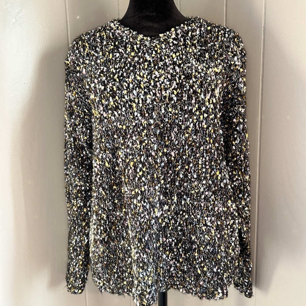 Christopher & Banks Colorful Confetti Sweater With Round Neckline